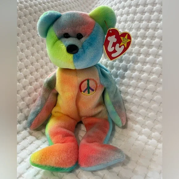Vintage 1996 Ty Original Beanie Baby. Peace The Tye-Dye Bear. - Picture 1 of 4